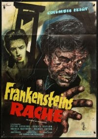 1z478 REVENGE OF FRANKENSTEIN German 1958 Peter Cushing, cool monster art by Rolf Goetze!