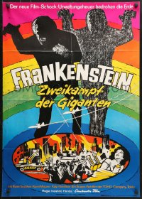 1z525 WAR OF THE GARGANTUAS German 1968 Furankenshutain no kaiju: Sanda tai Gaira, Toho, monsters!