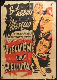 1z137 BUCK PRIVATES COME HOME export Mexican poster 1947 Bud Abbott & Lou Costello are back from the front!