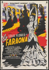 1z150 LA FARAONA export Mexican poster R1960s Rene Cardona, full-length art of sexy senoritas!