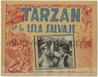 1z096 NEW ADVENTURES OF TARZAN Mexican LC R1940s cool image of Bruce Bennett & native!