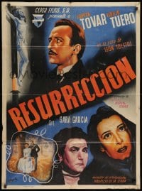 1z165 RESURRECCION Mexican poster 1943 art of Lupita Tovar and Emilio Tuero, from Tolstoy novel!
