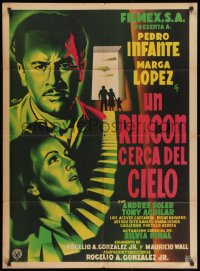 1z170 UN RINCON CERCA DEL CIELO Mexican poster 1952 art of Pedro Infante & Marga Lopez by Diaz!