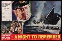 1z023 NIGHT TO REMEMBER 2pg English trade ad 1958 Titanic biography, different art of Kenneth More!