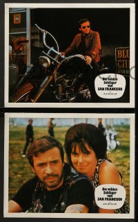 1z613 HELLS ANGELS ON WHEELS 17 German LCs R1976 cool different images of Jack Nicholson & bikers!
