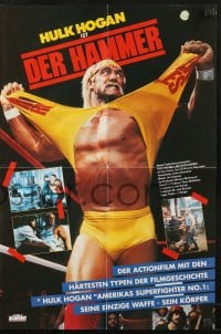 1z326 NO HOLDS BARRED/LES PATTERSON SAVES THE WORLD 2-sided German 23x31 1990 Hulk Hogan, different!