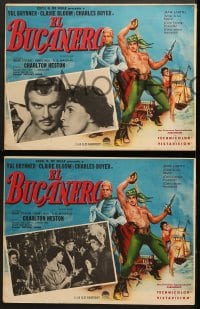1z100 BUCCANEER 7 Mexican LCs 1958 Yul Brynner, Charlton Heston, directed by Anthony Quinn!
