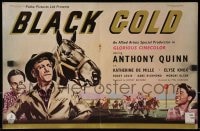 1z004 BLACK GOLD 4pg English trade ad 1948 Anthony Quinn, great horse racing art on both sides!