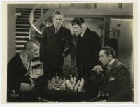 2a081 BLACK CAT 7.75x10.25 still 1934 wonderful image of Boris Karloff & Bela Lugosi playing chess!