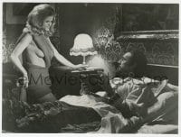 2a087 BLUEBEARD 7x9.25 still 1972 almost naked Karin Schubert by killer Richard Burton in bed!