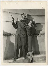 2a108 BULLDOG DRUMMOND'S BRIDE 8.25x11 still 1939 John Howard with gun protecting Heather Angel!