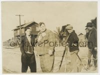 2a115 BELL BOY deluxe 7.5x9.75 still 1918 Roscoe 'Fatty' Arbuckle & Buster Keaton, candid on set!