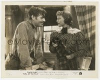 2a120 CALL OF THE WILD 8x10.25 still R1943 c/u of Loretta Young smiling at Clark Gable, Jack London!