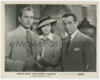 2a129 CASABLANCA 8x10.25 still R1956 Ingrid Bergman between Humphrey Bogart & Paul Henreid!