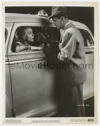 2a137 CHICAGO DEADLINE 8x10.25 still 1949 Alan Ladd talks to June Havoc through taxi cab window!