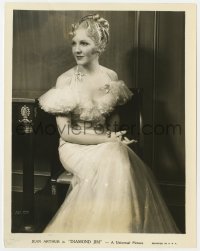 2a220 DIAMOND JIM 8x10.25 still 1935 seated portrait of beautiful Jean Arthur in formal gown!