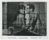 2a238 DON'T MAKE WAVES 8.25x10 still 1967 sexy naked Claudia Cardinale & Tony Curtis behind chains!