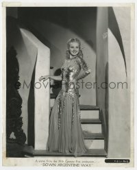 2a244 DOWN ARGENTINE WAY 8x10 still 1940 full-length Betty Grable in sparkling sequined gown!