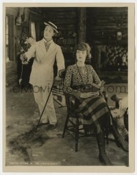 2a325 FROZEN NORTH deluxe 8x10.25 still 1922 Buster Keaton about to give flower to remarried wife!