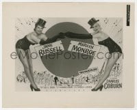 2a334 GENTLEMEN PREFER BLONDES 8x10 still 1953 Marilyn Monroe & Jane Russell, cool newspaper ad!
