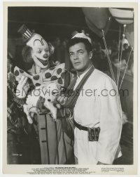 2a375 GREATEST SHOW ON EARTH 8x10.25 still 1952 close up of Cornel Wilde with clown James Stewart!