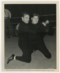 2a409 HERE COME THE CO-EDS 8.25x10 still 1945 great c/u of crazed Lon Chaney Jr. in wrestling ring!