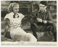 2a456 IN PERSON 7.75x9.75 still 1935 George Brent whittling wood stares at pretty Ginger Rogers!