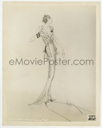 2a466 IRENE DUNNE 8x10.25 still 1930s cool costume designer sketch for one of her movie costumes!
