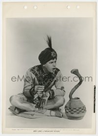 2a490 JERRY LEWIS 8x11 key book still 1956 wacky portrait of the comedian as a snake charmer!