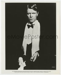 2a507 JUST A GIGOLO 8.25x10.25 still 1978 portrait of David Bowie in tuxedo over black background!