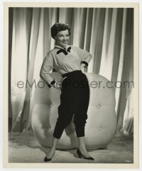 2a509 KATHRYN GRAYSON deluxe 8.25x10 still 1940s full-length MGM studio portrait in velvet pants!