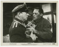 2a836 STALAG 17 8x10.25 still 1953 c/u of beaten POW William Holden with Nazi guard Sig Ruman!