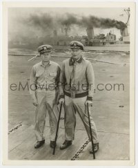 2a967 WINGS OF EAGLES deluxe 8x10 still 1957 John Wayne & Louis Jean Heydt on USS Philippine Sea!