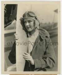 2a240 DOROTHY JORDAN 8x10 news photo 1929 posing in front of a training airplane ready to fly!