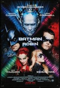 2b618 BATMAN & ROBIN advance 1sh 1997 Clooney, O'Donnell, Schwarzenegger, Thurman, cast images!