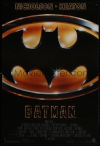 2b619 BATMAN 1sh 1989 directed by Tim Burton, cool image of Bat logo, new credit design!