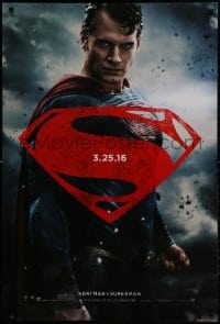 2b626 BATMAN V SUPERMAN teaser DS 1sh 2016 waist-high image of Henry Cavill in title role!