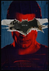 2b624 BATMAN V SUPERMAN teaser DS 1sh 2016 close up of Henry Cavill in title role under symbol!
