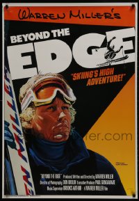 2b631 BEYOND THE EDGE 1sh 1987 Warren Miller skiing sports documentary, high adventure!