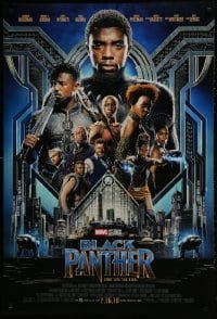 2b640 BLACK PANTHER advance DS 1sh 2018 Chadwick Boseman in the title role as T'Challa and top cast!