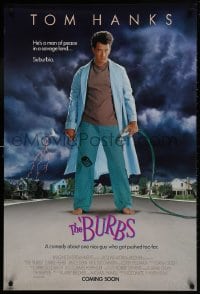 2b652 BURBS advance 1sh 1989 best Tom Hanks image, a man of peace in a savage land, suburbia!