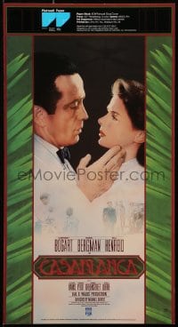 2b511 CASABLANCA test print 11x20 video poster R1983 close-up art of Bogart, Bergman!