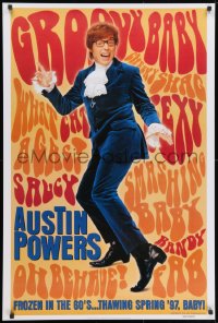2b521 AUSTIN POWERS: INT'L MAN OF MYSTERY 27x40 German commercial poster 1997 Myers is frozen in the 60s!