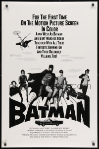 2b522 BATMAN 23x35 commercial poster 1980s DC Comics, art of Adam West & top cast!