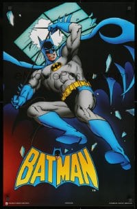 2b524 BATMAN 22x34 Canadian commercial poster 1989 full-length art of The Caped Crusader, skylight!