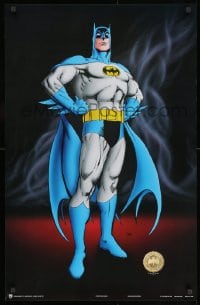 2b525 BATMAN 22x34 Canadian commercial poster 1989 full-length art of The Caped Crusader, smoke!