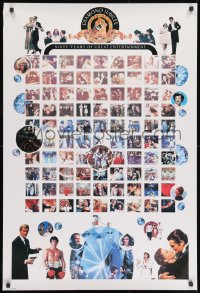 2b563 MGM DIAMOND JUBILEE 26x39 commercial poster 1980s Metro-Goldwyn-Mayer greats on white background!