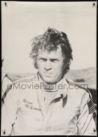 2b578 STEVE McQUEEN 30x42 commercial poster 1970s image of actor in his race car uniform!