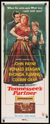 2b583 TENNESSEE'S PARTNER 14x36 commercial poster 1981 Ronald Reagan & John Payne, Rhonda Fleming!