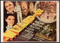 2b590 WIZARD OF OZ 20x28 commercial poster 1970s Judy Garland and cast, yellow title style!